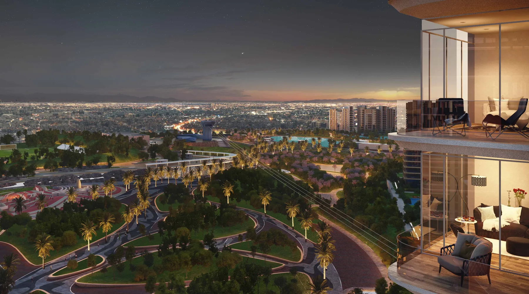 ORA rendering of Zed West residences and courtyards