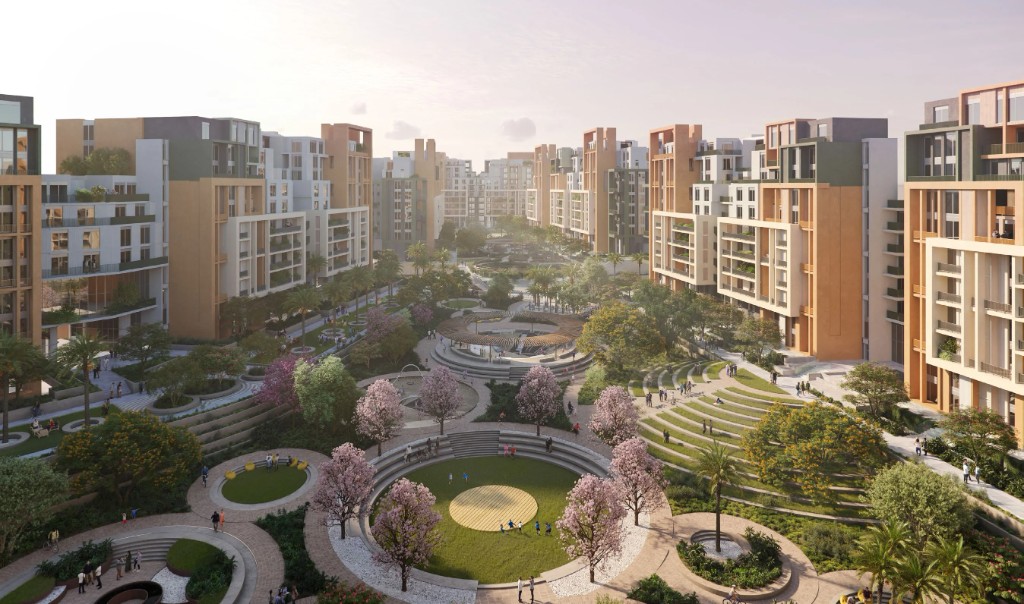 Green areas — landscaped open space and nature integrated into ZED West